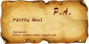 Pálffy Ábel névjegykártya